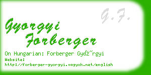 gyorgyi forberger business card